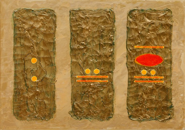 The World of The 5th Sun ~ 70cm x 50cm ~ mixed media on canvas ~ Chris Billington