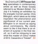 Chris Billington ~ '2012 ~ Signs, Secrets & Symbols' ~ Galleries Magazine