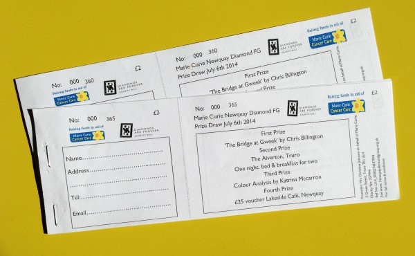Painting for Marie Curie ~ Gweek Bridge ~ the raffle tickets ~ Chris Billington