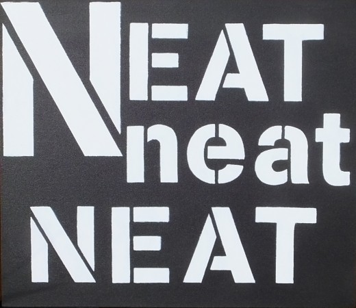 'Neat Neat Neat' (2014) - acrylic on canvas - 28in x 24in - 'Punk ~ The Transatlantic Paintings' - Chris Billington