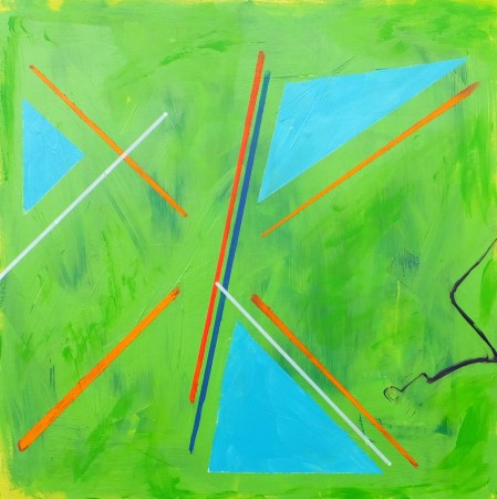 'Teenage Kicks' (2014) - acrylic on wood panel -12in x 12in - 'Punk ~ The Transatlantic Paintings' - Chris Billington