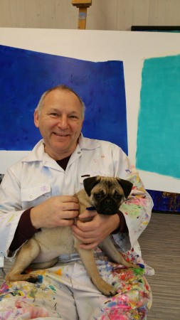 The Painter and his Pug ~ Chris Billington ~  Cornwall  Artlab 2015
