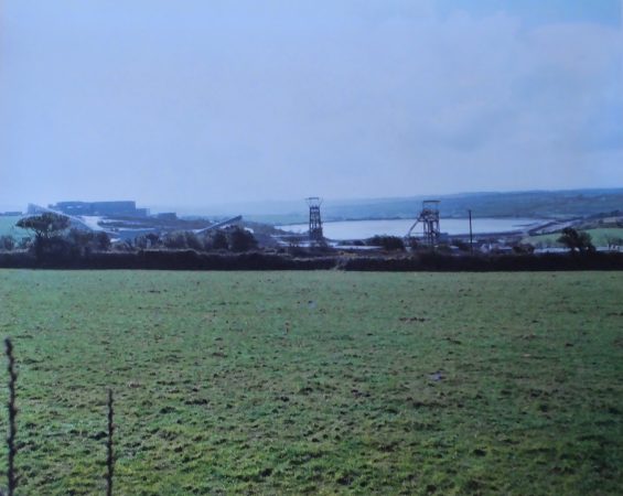 Wheal Jane Mine and tailings dam c1988 - Chris Billington 2016