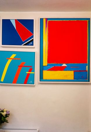 Private Collection of Chris Billington Paintings - 'Mischief', 2010, 'Diving Platform Weston-Super-Mare', 2011, 'Gyllyngvase VIII', 2009 - Truro, Cornwall Dec 2016
