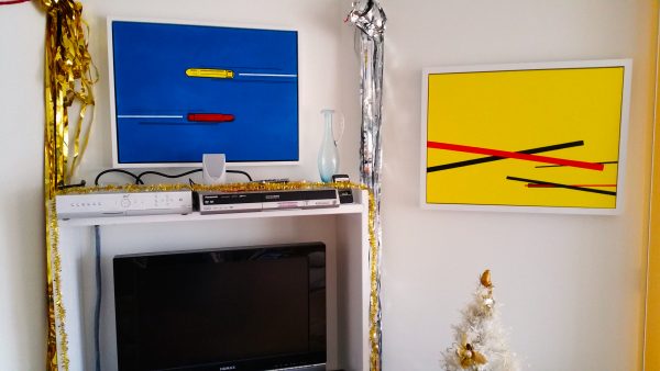 Private Collection of Chris Billington Paintings, 'Shot By Both Sides', 2014, 'Sliding Into The Sunshine, Victoria Park', 2011 - Penzance, Cornwall Dec 2016